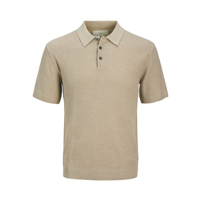 JACK%JONES PREMIUM JPRCCCOOPER KNIT POLO SS SN Greige | Freewear JPRCCCOOPER KNIT POLO SS SN - www.freewear.nl - Freewear