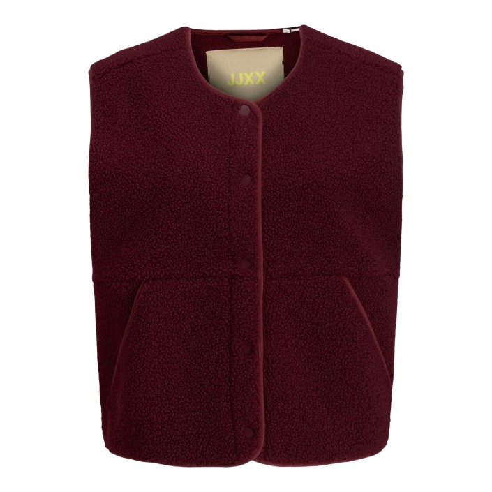 JACK&JONES ORIGINALS JXVERA TEDDY VEST OTW SN Cabernet | Freewear JXVERA TEDDY VEST OTW SN - www.freewear.nl - Freewear