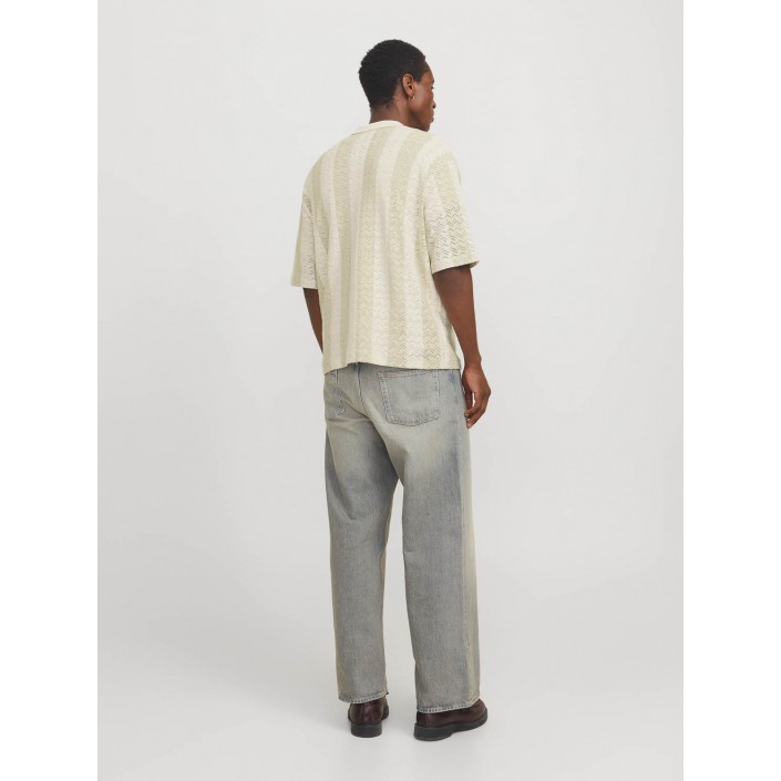 JACK&JONES ORIGINALS JORTYLER KNIT SS POLO SN Sea Salt/Celadon tint | Freewear JORTYLER KNIT SS POLO SN - www.freewear.nl - Freewear