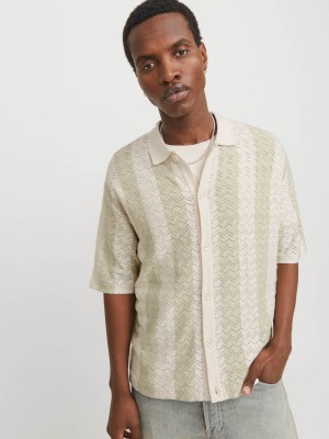 JACK&JONES ORIGINALS JORTYLER KNIT SS POLO SN Sea Salt/Celadon tint | Freewear JORTYLER KNIT SS POLO SN - www.freewear.nl - Freewear