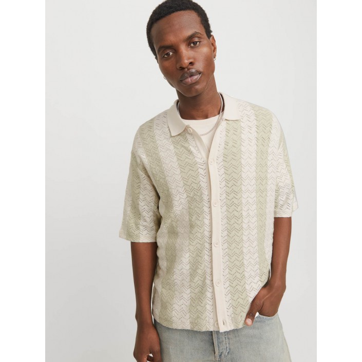 JACK&JONES ORIGINALS JORTYLER KNIT SS POLO SN Sea Salt/Celadon tint | Freewear JORTYLER KNIT SS POLO SN - www.freewear.nl - Freewear