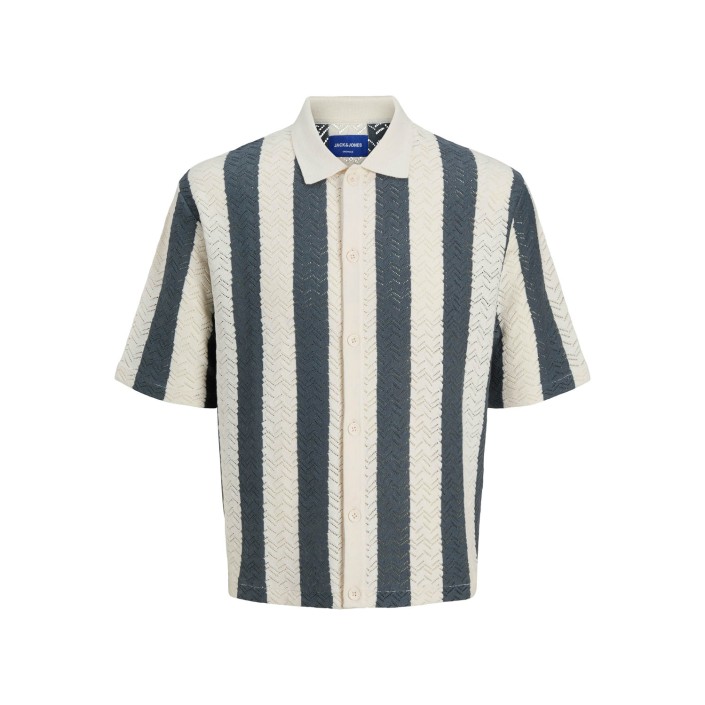 JACK&JONES ORIGINALS JORTYLER KNIT SS POLO SN Sea Salt/Stormy weather | Freewear JORTYLER KNIT SS POLO SN - www.freewear.nl - Freewear