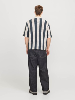 JACK&JONES ORIGINALS JORTYLER KNIT SS POLO SN Sea Salt/Stormy weather | Freewear JORTYLER KNIT SS POLO SN - www.freewear.nl - Freewear