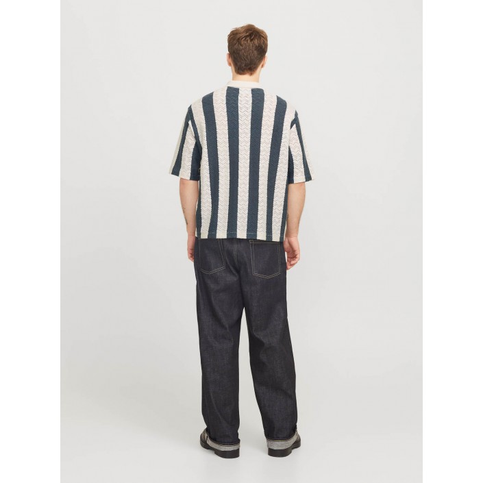 JACK&JONES ORIGINALS JORTYLER KNIT SS POLO SN Sea Salt/Stormy weather | Freewear JORTYLER KNIT SS POLO SN - www.freewear.nl - Freewear