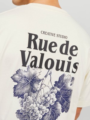 JACK&JONES ORIGINALS JORPAROS EASTER SKETCH TEE SS CREW : Antique White/GRAPES | Freewear JORPAROS EASTER SKETCH TEE SS CREW : - www.freewear.nl - Freewear