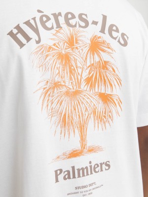 JACK&JONES ORIGINALS JORPAROS EASTER SKETCH TEE SS CREW : Bright White/PALMS | Freewear JORPAROS EASTER SKETCH TEE SS CREW : - www.freewear.nl - Freewear