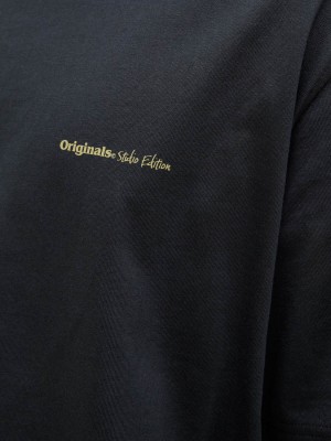 JACK&JONES ORIGINALS JORPAROS EASTER SKETCH TEE SS CREW : Black/YELLOW CLAM | Freewear JORPAROS EASTER SKETCH TEE SS CREW : - www.freewear.nl - Freewear