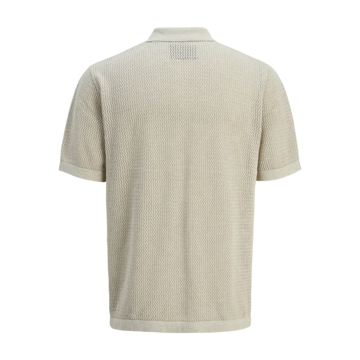JACK%JONES PREMIUM JPRBLAARTO KNIT POLO SS LN Whitecap Gray/Melange | Freewear JPRBLAARTO KNIT POLO SS LN - www.freewear.nl - Freewear
