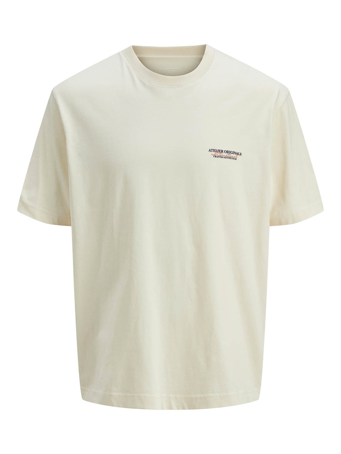 Jack & Jones T-shirt Jorislington Type Tee Ss Crew Neck 12273640 Antique White Mannen Maat - XXL