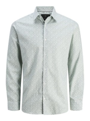 JACK%JONES PREMIUM JPRBLABARNES PRINT DOBBY L/S SHIRT : Aqua Gray/COMFORT FIT | Freewear JPRBLABARNES PRINT DOBBY L/S SHIRT : - www.freewear.nl - Freewear