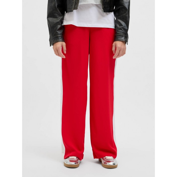 JACK&JONES ORIGINALS JXLIA DETAIL MW STRING PANT PNT Racing Red/White panel | Freewear JXLIA DETAIL MW STRING PANT PNT - www.freewear.nl - Freewear