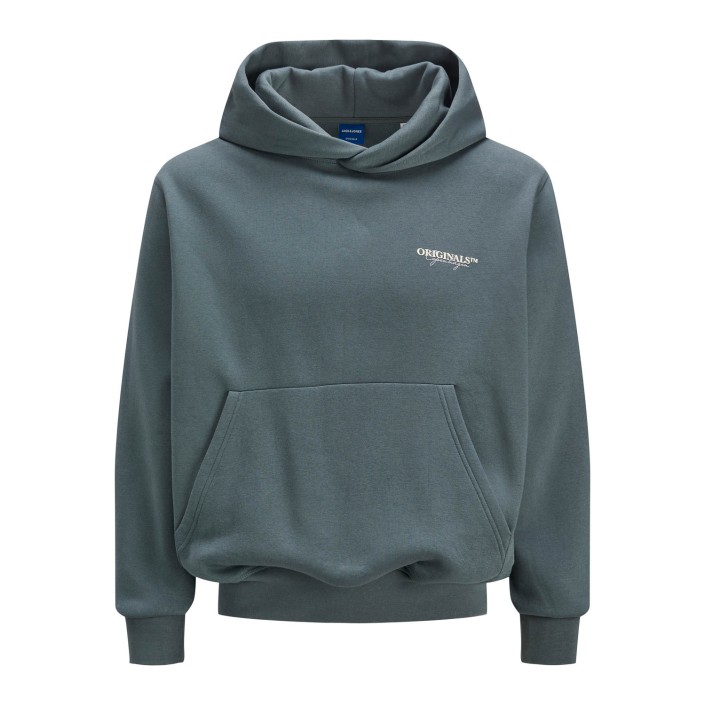 JACK&JONES ORIGINALS JORISLINGTON BACK SWEAT HOOD SN Stormy Weather | Freewear JORISLINGTON BACK SWEAT HOOD SN - www.freewear.nl - Freewear