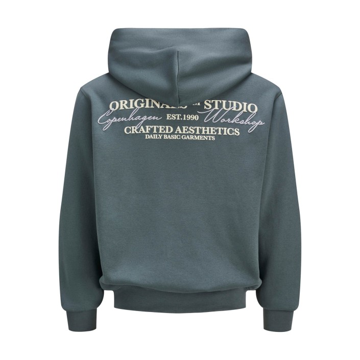 JACK&JONES ORIGINALS JORISLINGTON BACK SWEAT HOOD SN Stormy Weather | Freewear JORISLINGTON BACK SWEAT HOOD SN - www.freewear.nl - Freewear