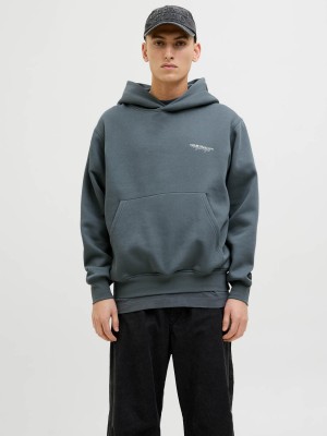 JACK&JONES ORIGINALS JORISLINGTON BACK SWEAT HOOD SN Stormy Weather | Freewear JORISLINGTON BACK SWEAT HOOD SN - www.freewear.nl - Freewear