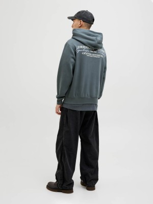 JACK&JONES ORIGINALS JORISLINGTON BACK SWEAT HOOD SN Stormy Weather | Freewear JORISLINGTON BACK SWEAT HOOD SN - www.freewear.nl - Freewear