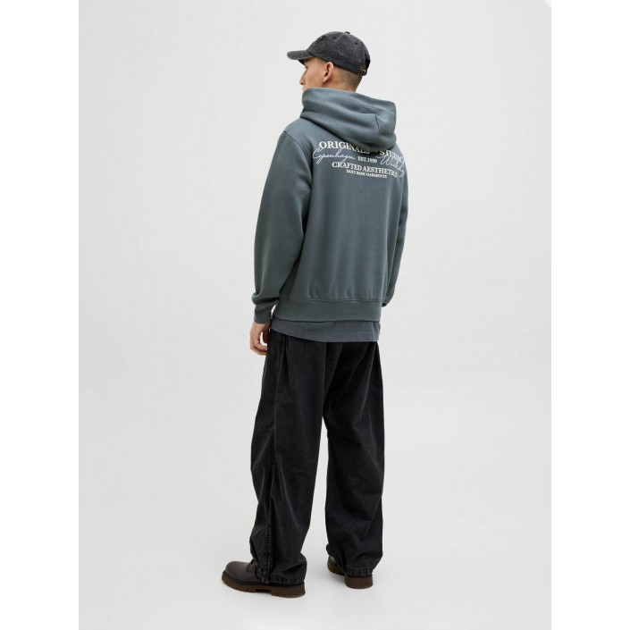 JACK&JONES ORIGINALS JORISLINGTON BACK SWEAT HOOD SN Stormy Weather | Freewear JORISLINGTON BACK SWEAT HOOD SN - www.freewear.nl - Freewear