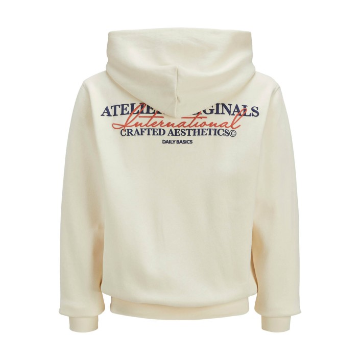 JACK&JONES ORIGINALS JORISLINGTON BACK SWEAT HOOD SN Antique White | Freewear JORISLINGTON BACK SWEAT HOOD SN - www.freewear.nl - Freewear