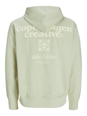 JACK&JONES ORIGINALS JORPAROS TYPE SWEAT HOOD BACK Celadon Tint | Freewear JORPAROS TYPE SWEAT HOOD BACK - www.freewear.nl - Freewear