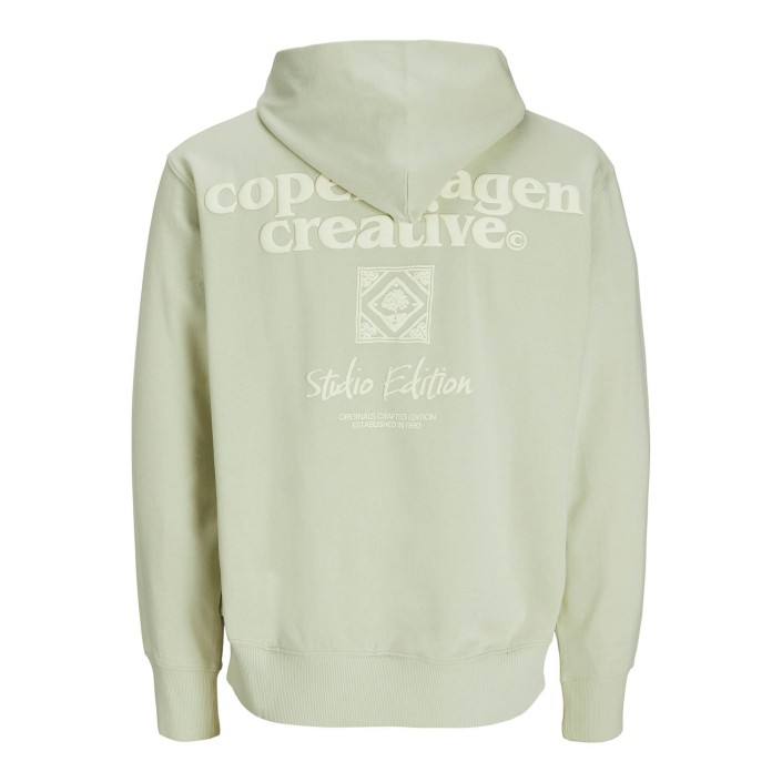JACK&JONES ORIGINALS JORPAROS TYPE SWEAT HOOD BACK Celadon Tint | Freewear JORPAROS TYPE SWEAT HOOD BACK - www.freewear.nl - Freewear