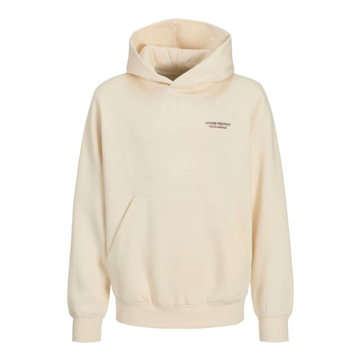 jack en jones boys JORISLINGTON BACK SWEAT HOOD SN JNR Antique White | Freewear JORISLINGTON BACK SWEAT HOOD SN JNR - www.freewear.nl - Freewear