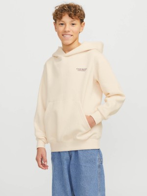 jack en jones boys JORISLINGTON BACK SWEAT HOOD SN JNR Antique White | Freewear JORISLINGTON BACK SWEAT HOOD SN JNR - www.freewear.nl - Freewear