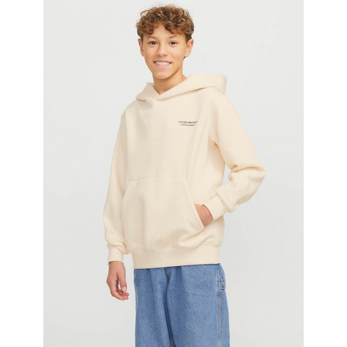 jack en jones boys JORISLINGTON BACK SWEAT HOOD SN JNR Antique White | Freewear JORISLINGTON BACK SWEAT HOOD SN JNR - www.freewear.nl - Freewear