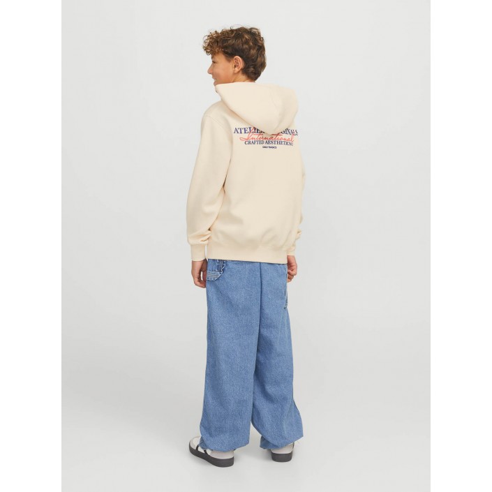 jack en jones boys JORISLINGTON BACK SWEAT HOOD SN JNR Antique White | Freewear JORISLINGTON BACK SWEAT HOOD SN JNR - www.freewear.nl - Freewear