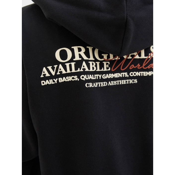 jack en jones boys JORISLINGTON BACK SWEAT HOOD SN JNR Black | Freewear JORISLINGTON BACK SWEAT HOOD SN JNR - www.freewear.nl - Freewear
