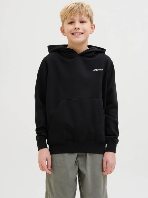 jack en jones boys JORISLINGTON BACK SWEAT HOOD SN JNR Black | Freewear JORISLINGTON BACK SWEAT HOOD SN JNR - www.freewear.nl - Freewear