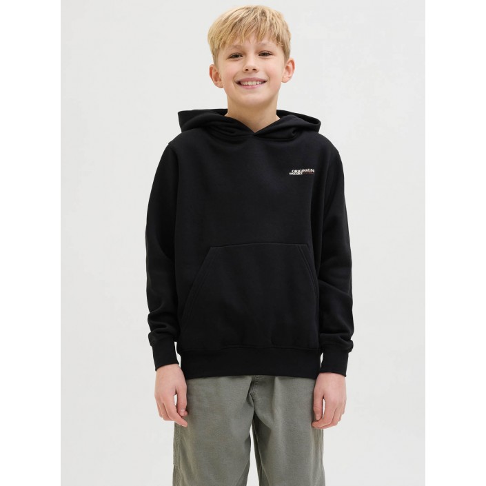 jack en jones boys JORISLINGTON BACK SWEAT HOOD SN JNR Black | Freewear JORISLINGTON BACK SWEAT HOOD SN JNR - www.freewear.nl - Freewear