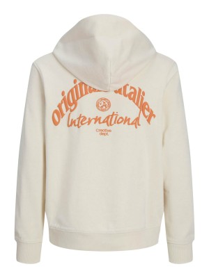 jack en jones boys JORPAROS TYPE SWEAT HOOD BACK JNR Antique White | Freewear JORPAROS TYPE SWEAT HOOD BACK JNR - www.freewear.nl - Freewear