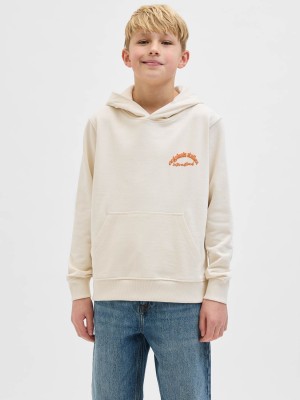 jack en jones boys JORPAROS TYPE SWEAT HOOD BACK JNR Antique White | Freewear JORPAROS TYPE SWEAT HOOD BACK JNR - www.freewear.nl - Freewear