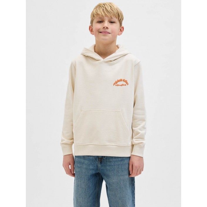 jack en jones boys JORPAROS TYPE SWEAT HOOD BACK JNR Antique White | Freewear JORPAROS TYPE SWEAT HOOD BACK JNR - www.freewear.nl - Freewear