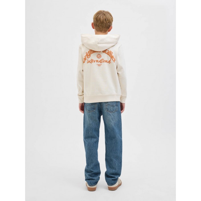 jack en jones boys JORPAROS TYPE SWEAT HOOD BACK JNR Antique White | Freewear JORPAROS TYPE SWEAT HOOD BACK JNR - www.freewear.nl - Freewear