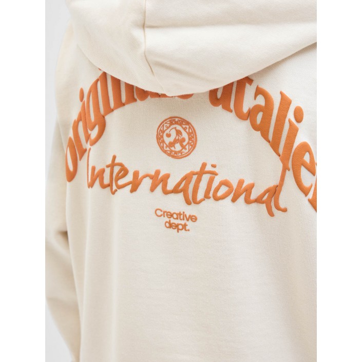 jack en jones boys JORPAROS TYPE SWEAT HOOD BACK JNR Antique White | Freewear JORPAROS TYPE SWEAT HOOD BACK JNR - www.freewear.nl - Freewear
