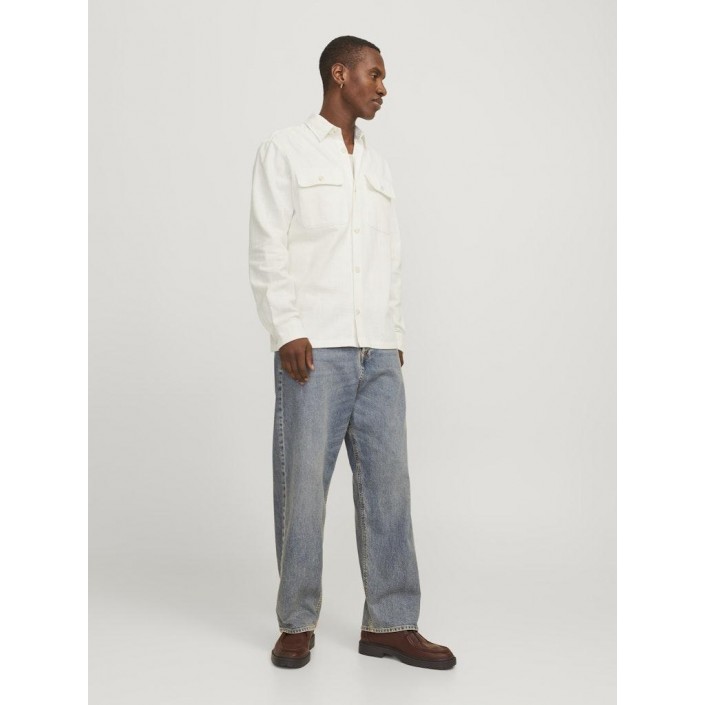 JACK%JONES PREMIUM JPRCCRAYMOND SPRING SOLID OVERSHIRT: Cloud Dancer/COMFORT FIT | Freewear JPRCCRAYMOND SPRING SOLID OVERSHIRT: - www.freewear.nl - Freewear