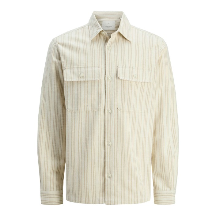 JACK%JONES PREMIUM JPRCCRAYMOND SPRING STRIPE OVERSHIR: Cloud Dancer/COMFORT FIT | Freewear JPRCCRAYMOND SPRING STRIPE OVERSHIR: - www.freewear.nl - Freewear