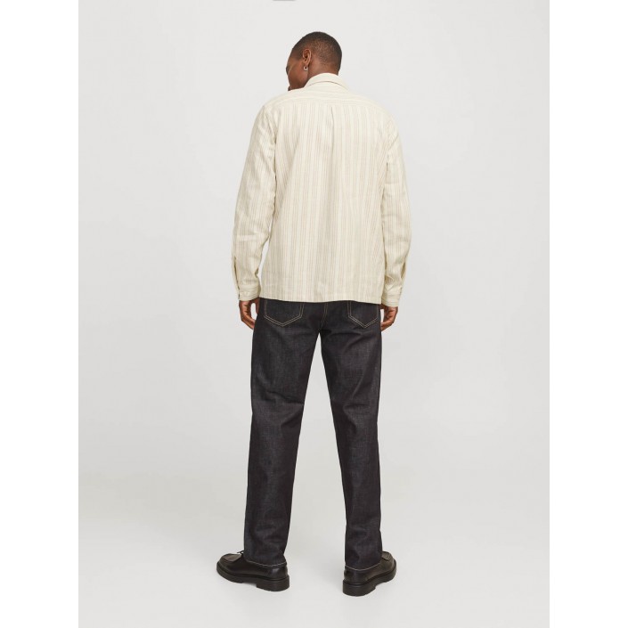 JACK%JONES PREMIUM JPRCCRAYMOND SPRING STRIPE OVERSHIR: Cloud Dancer/COMFORT FIT | Freewear JPRCCRAYMOND SPRING STRIPE OVERSHIR: - www.freewear.nl - Freewear