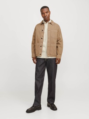 JACK%JONES PREMIUM JPRCCRAYMOND SPRING STRIPE OVERSHIR: Cloud Dancer/COMFORT FIT | Freewear JPRCCRAYMOND SPRING STRIPE OVERSHIR: - www.freewear.nl - Freewear