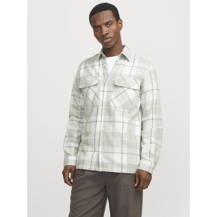 JACK%JONES PREMIUM JPRCCRAYMOND SPRING CHECK OVERSHIRT: Aqua Gray | Freewear JPRCCRAYMOND SPRING CHECK OVERSHIRT: - www.freewear.nl - Freewear