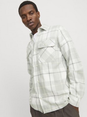 JACK%JONES PREMIUM JPRCCRAYMOND SPRING CHECK OVERSHIRT: Aqua Gray | Freewear JPRCCRAYMOND SPRING CHECK OVERSHIRT: - www.freewear.nl - Freewear