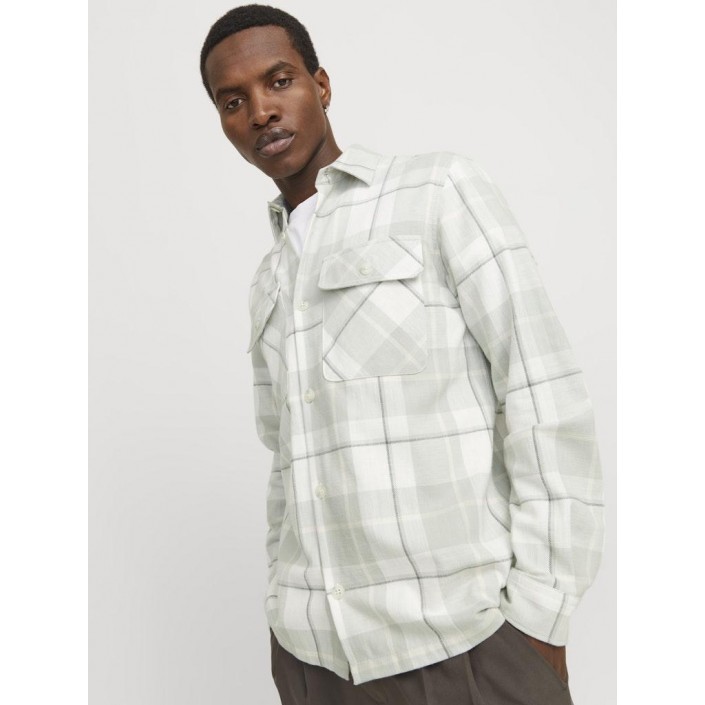 JACK%JONES PREMIUM JPRCCRAYMOND SPRING CHECK OVERSHIRT: Aqua Gray | Freewear JPRCCRAYMOND SPRING CHECK OVERSHIRT: - www.freewear.nl - Freewear