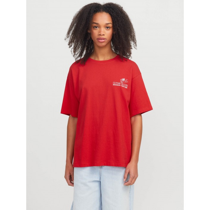 JACK&JONES ORIGINALS JXVALENTINE LOOSE SS TEE JRS Racing Red | Freewear JXVALENTINE LOOSE SS TEE JRS - www.freewear.nl - Freewear