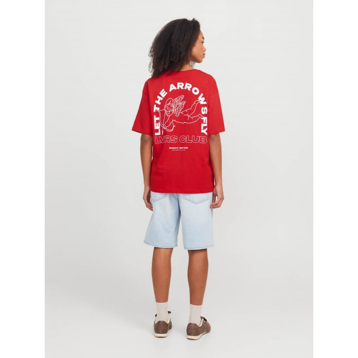 JACK&JONES ORIGINALS JXVALENTINE LOOSE SS TEE JRS Racing Red | Freewear JXVALENTINE LOOSE SS TEE JRS - www.freewear.nl - Freewear