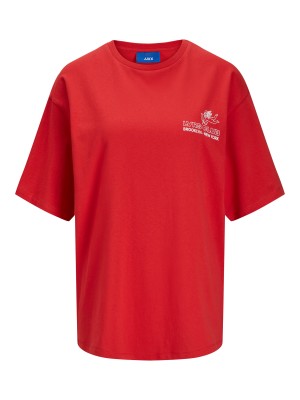 JACK&JONES ORIGINALS JXVALENTINE LOOSE SS TEE JRS Racing Red | Freewear JXVALENTINE LOOSE SS TEE JRS - www.freewear.nl - Freewear