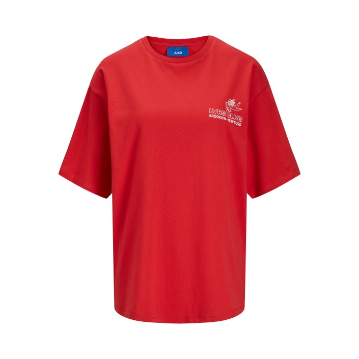 JACK&JONES ORIGINALS JXVALENTINE LOOSE SS TEE JRS Racing Red | Freewear JXVALENTINE LOOSE SS TEE JRS - www.freewear.nl - Freewear