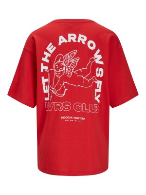 JACK&JONES ORIGINALS JXVALENTINE LOOSE SS TEE JRS Racing Red | Freewear JXVALENTINE LOOSE SS TEE JRS - www.freewear.nl - Freewear