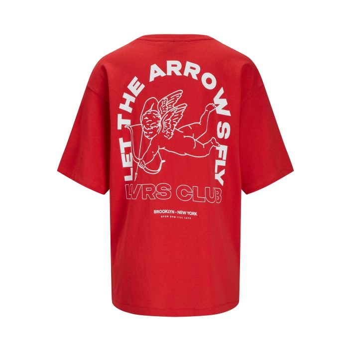 JACK&JONES ORIGINALS JXVALENTINE LOOSE SS TEE JRS Racing Red | Freewear JXVALENTINE LOOSE SS TEE JRS - www.freewear.nl - Freewear