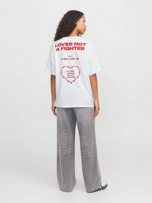 JACK&JONES ORIGINALS JXVALENTINE LOOSE SS TEE JRS Bright White | Freewear JXVALENTINE LOOSE SS TEE JRS - www.freewear.nl - Freewear