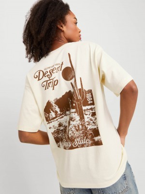 JACK&JONES ORIGINALS JXKATINKA LOOSE SS TEE JRS Egret/Desert Trip | Freewear JXKATINKA LOOSE SS TEE JRS - www.freewear.nl - Freewear